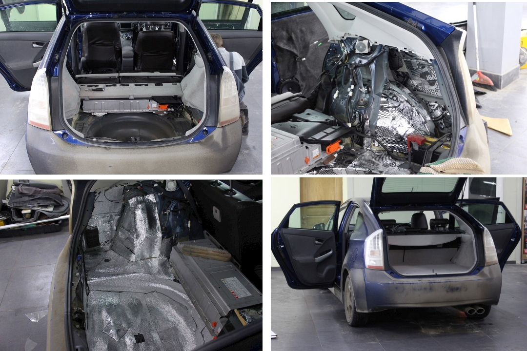 Шумоизоляция багажника Toyota Prius 30 в магазине автозвука и аксессуаров kSize.ru