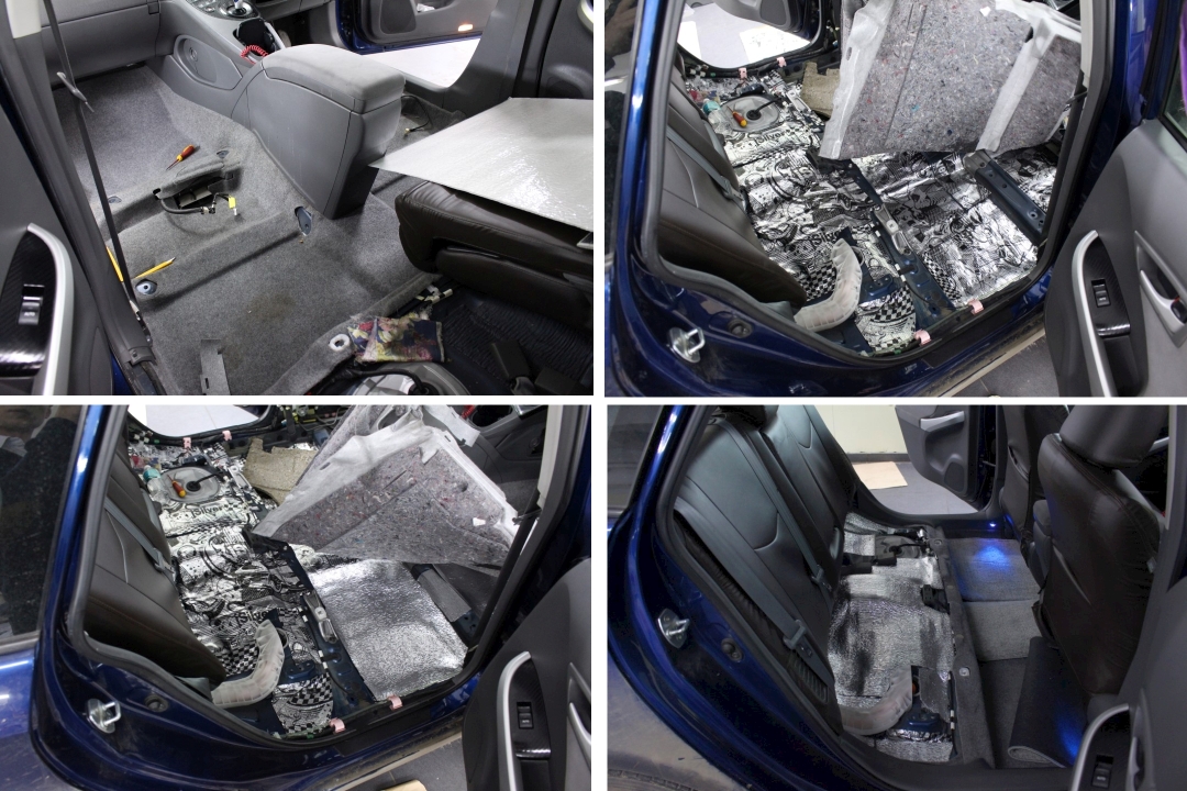 Шумоизоляция задних сидений Toyota Prius 30 в магазине автозвука и аксессуаров kSize.ru