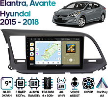 Штатная магнитола Hyundai Elantra, Avante 2015 - 2018 Wide Media MT9026QU-4/32 для авто с камерой