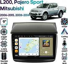 Штатная магнитола Mitsubishi L200 2006 - 2015, Pajero Sport 2008 - 2014 Wide Media MT9056QU-4/32