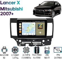 Штатная магнитола Mitsubishi Lancer X 2007+ Wide Media MT1047QT-2/32 для авто с Rockford