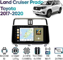 Штатная магнитола Toyota Land Cruiser Prado 2017-2020 Wide Media MT1331QT-2/32 прав. руль и 360