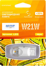 Светодиодная автолампа MTF Light серия Night Assistant 12В, 2.5Вт, W21W, янтарный, блистер